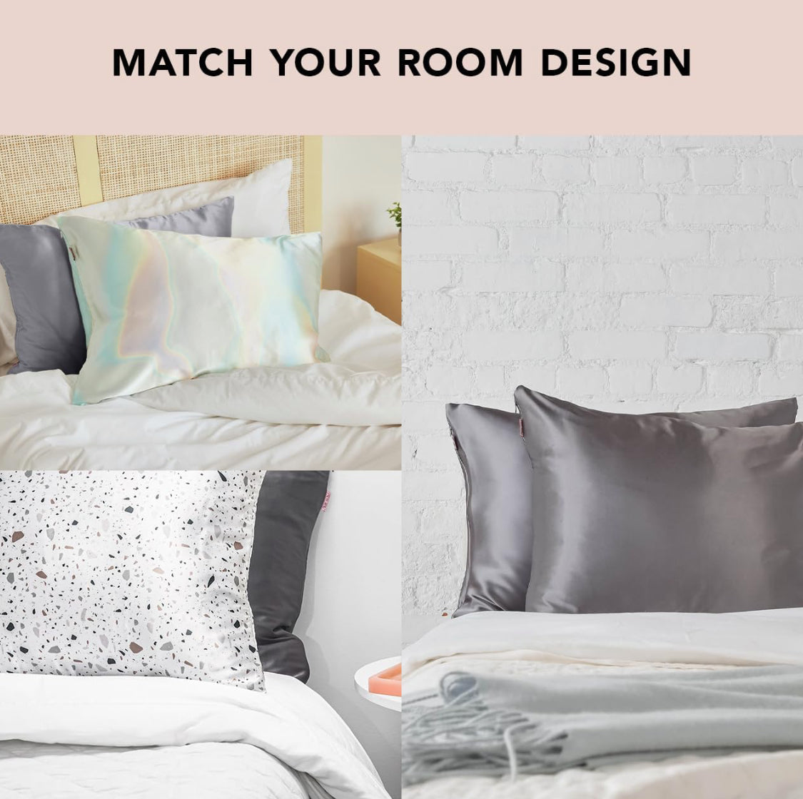 Kitsch Satin Pillowcase - Charcoal Grey