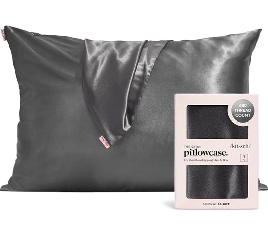 Kitsch Satin Pillowcase - Charcoal Grey