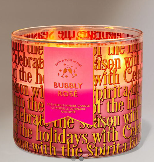 Bath & Body Works Bubbly Rosé 3-Wick Candle