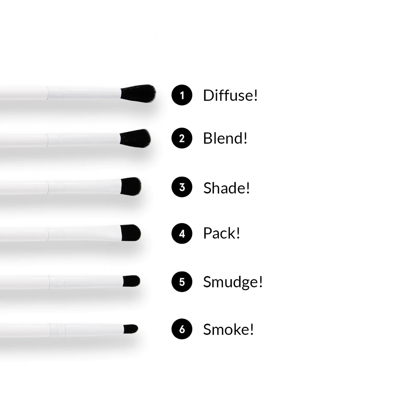 SAY IT! 6 Piece Eye Brush Set with Bag