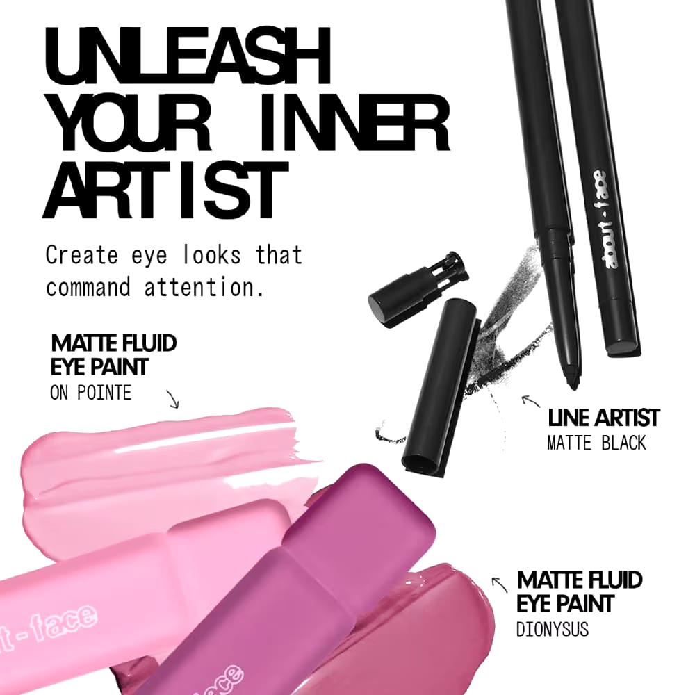 About Face Matte Fluid Eye Paint™
Pigmented Saturated Liquid Eye Color - dionysus
