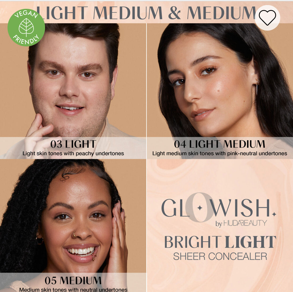 Huda Beauty GloWish Bright Light Sheer Concealer -03 light