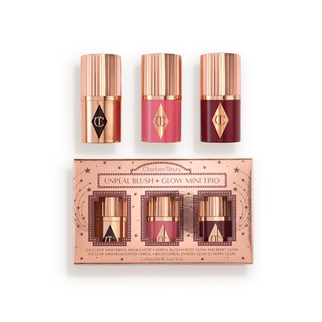 CHARLOTTE TILBURY UNREAL BLUSH + GLOW MINI TRIO