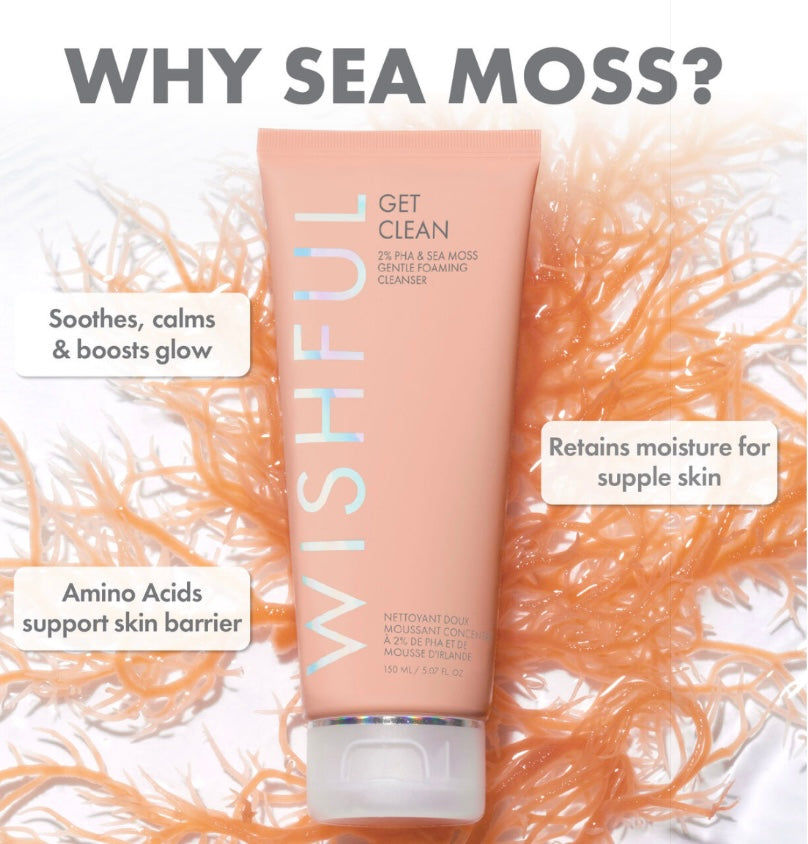 Wishful Get Clean 2% PHA & Sea Moss Gentle Foaming Cleanser 150ml