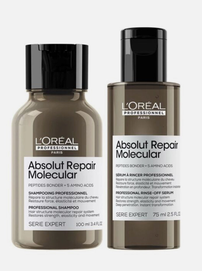 L'Oreal Absolut Repair Molecular Shampoo & Rinse-Off Serum Travel Size Set