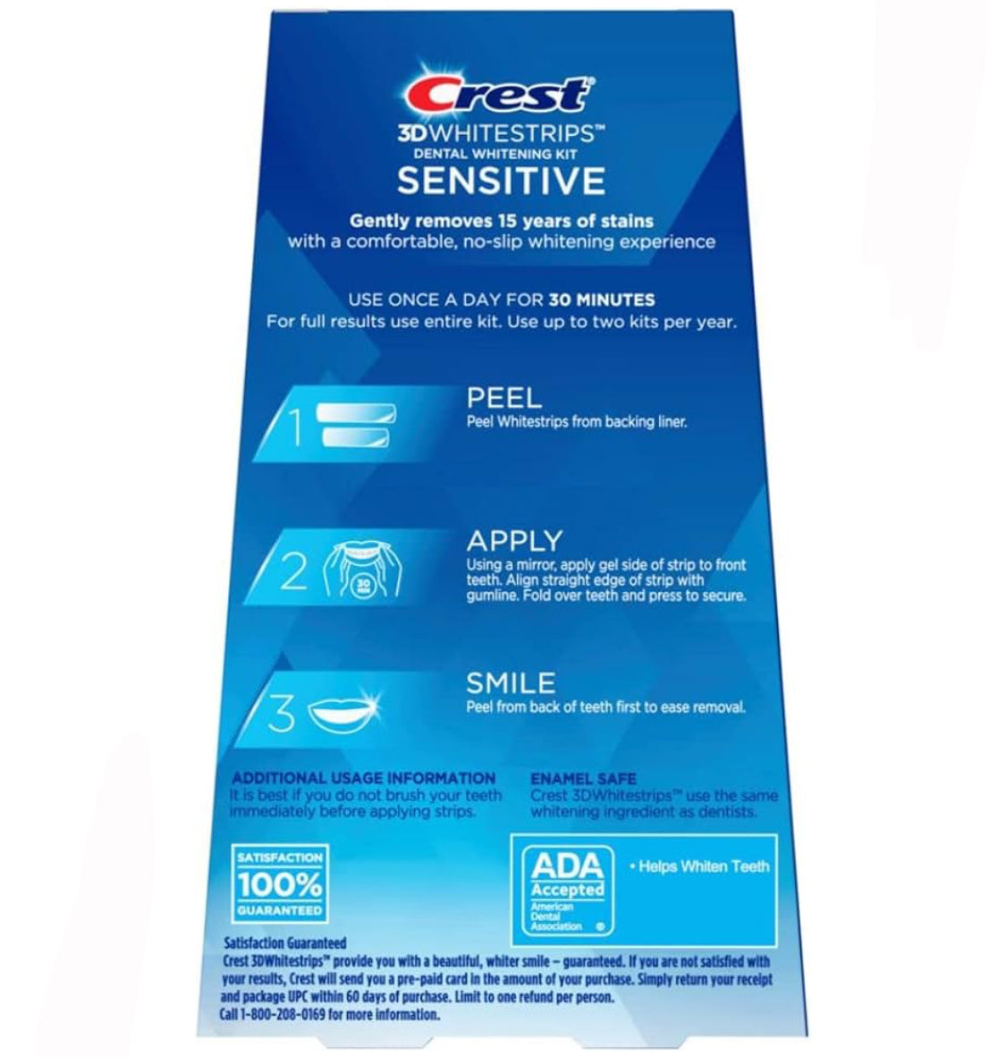 Crest 3D Whitestrips Sensitive At-Home Teeth Whitening Kit, 18 Treatments