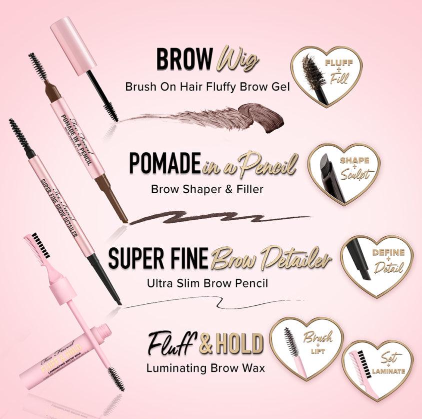 Too Faced Fluff & Hold Laminating Brow Wax - Natural-Looking Demi-Matte Finish