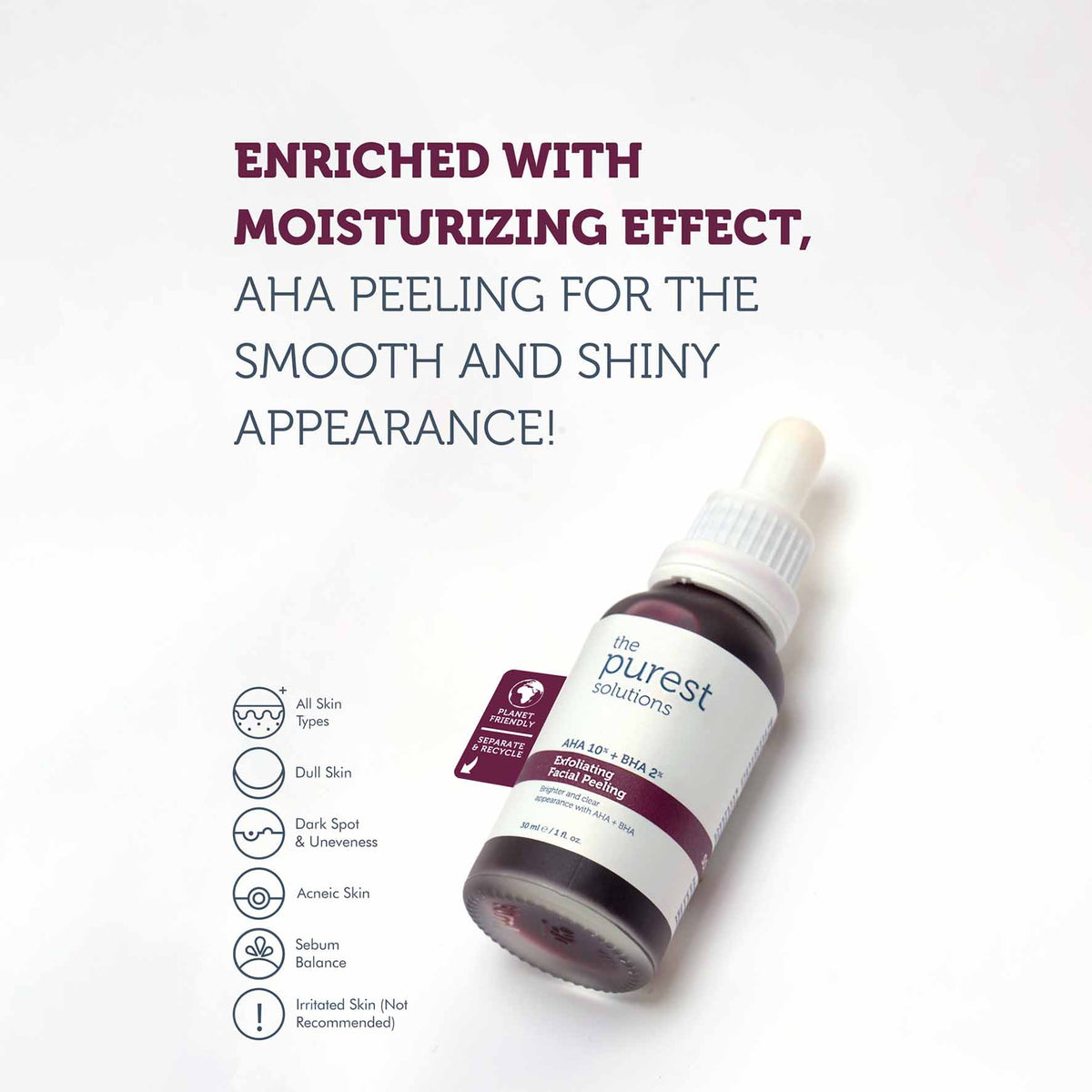 Exfoliating Facial Peeling Solution - AHA 10% + BHA 2% - 30 mL