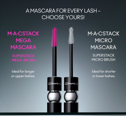 M.A.C. Stack Mascara Duo-Superstack Mega Brush&Superstack Micro Brush(Pack of 2)