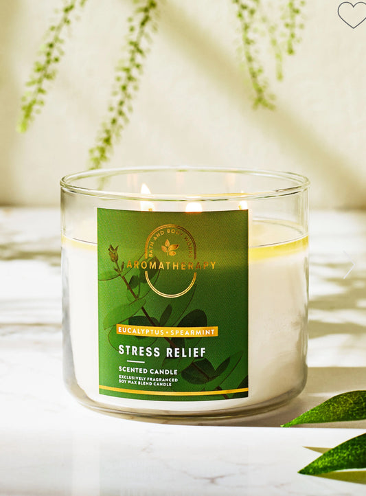 Bath & Body Works Aromatherapy Eucalyptus Spearmint Stress Relief 3-Wick Candle