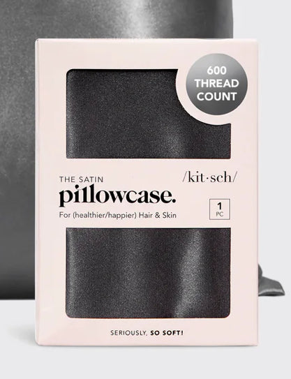 Kitsch Satin Pillowcase - Charcoal Grey