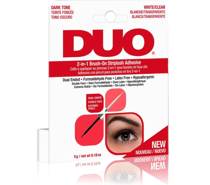 DUO 2-in-1 Brush-On Striplash Adhesive, Dark and Clear 5g