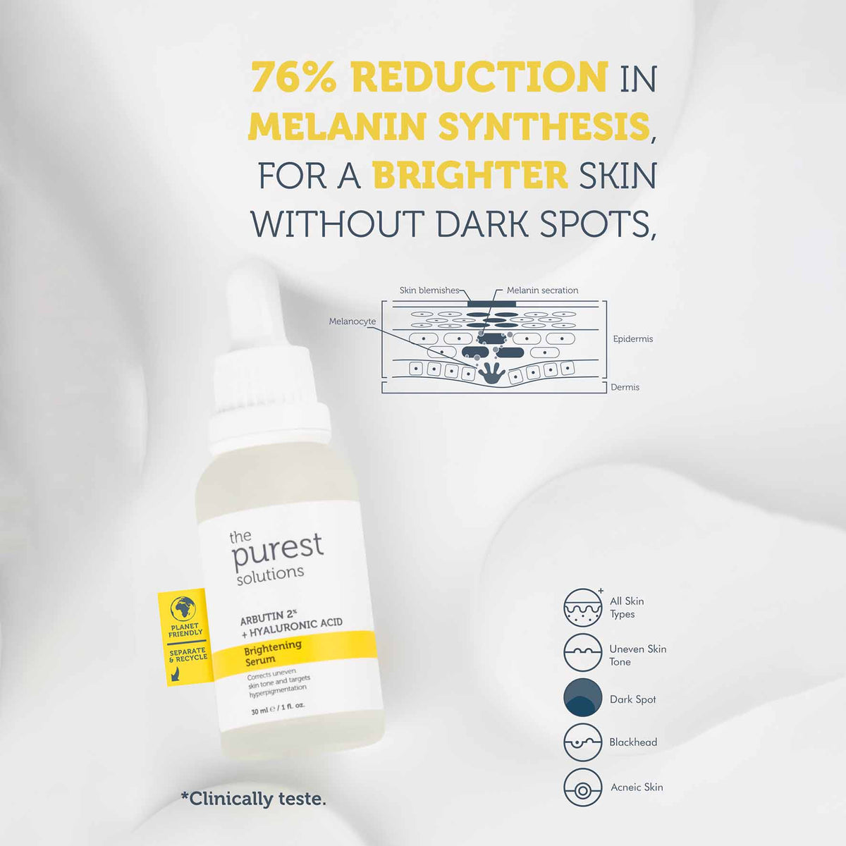 Brightening Serum - ARBUTIN 2% + HYALURONIC ACID - 30 mL