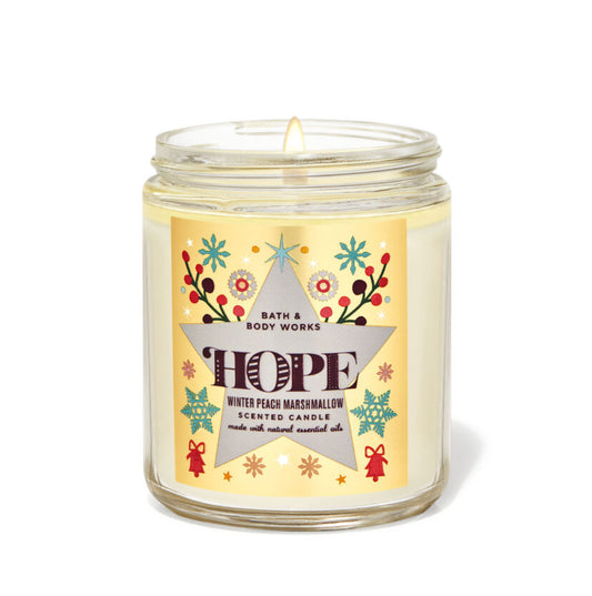 Bath & Body Works WINTER PEACH MARSHMALLOW Single Wick Candle