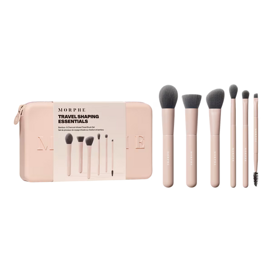 MORPHE Travel Shaping Essentials Bamboo & Charcoal-Infused Travel Brush Set