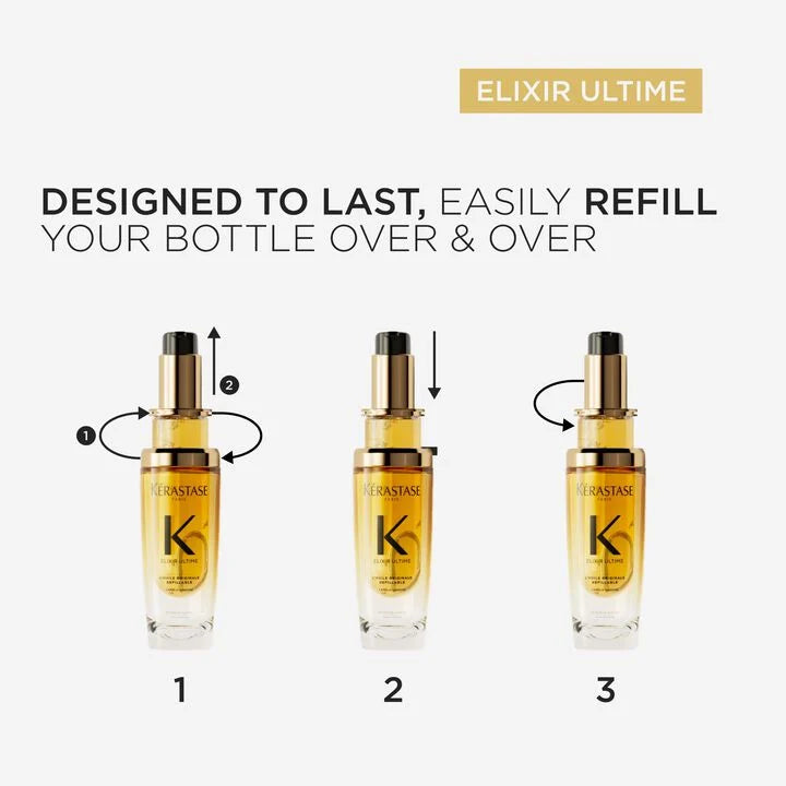 Elixir Ultime Refillable Hydrating Hair OilListen to pronunciation 30ml