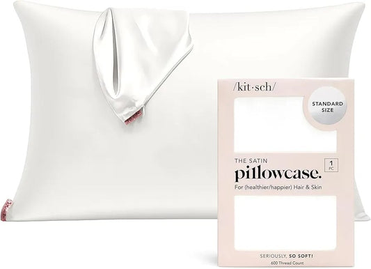 Kitsch The Satin Pillowcase Standard Size Ivory 1 Pillowcase