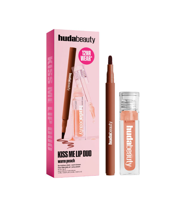 HUDA BEAUTY KISS ME LIP DUO SET – WARM PEACH