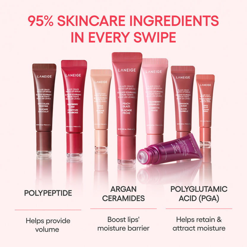 LANEIGE Glaze Craze Tinted Lip Serum Visibly Plump & High Shine