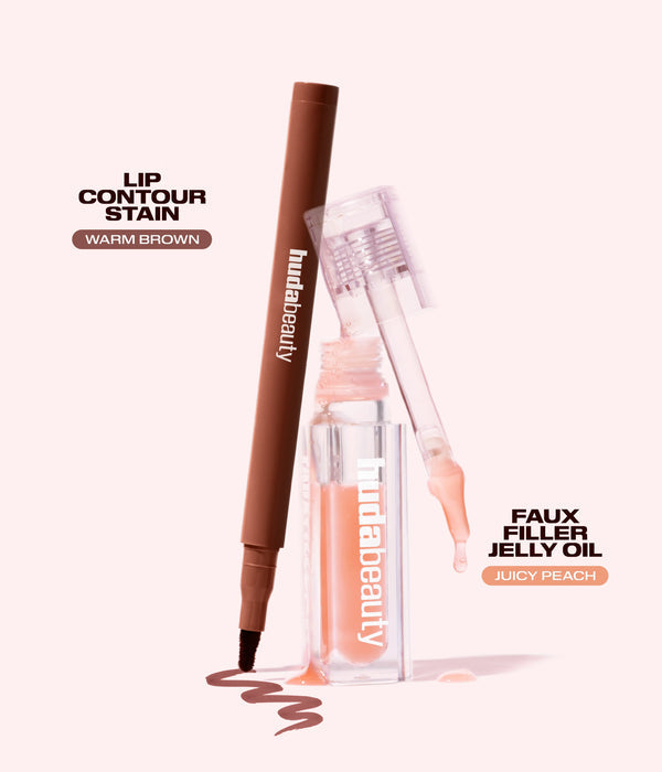 HUDA BEAUTY KISS ME LIP DUO SET – WARM PEACH
