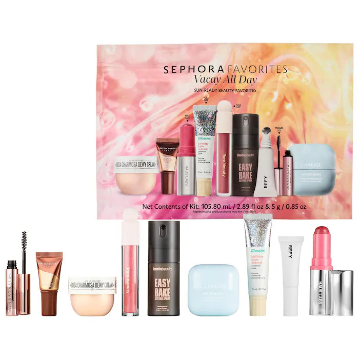 Sephora Favorites Vacay All Day Makeup and Skincare Value Set (9 pieces)