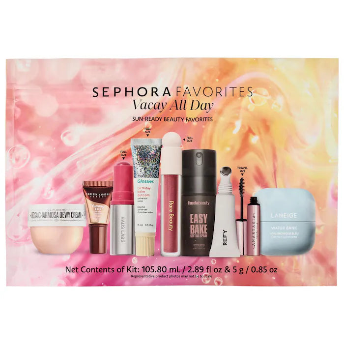 Sephora Favorites Vacay All Day Makeup and Skincare Value Set (9 pieces)