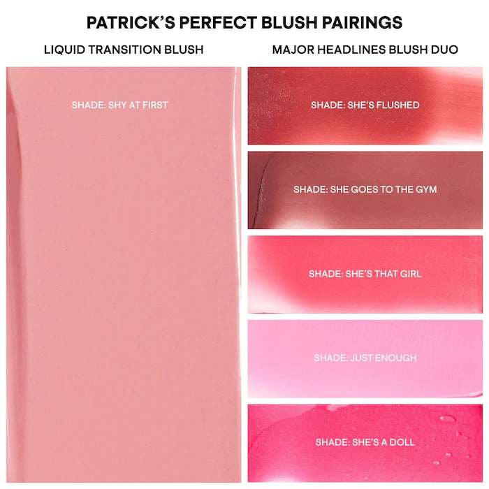 PATRICK TA 
Liquid Transition Brightening Blush