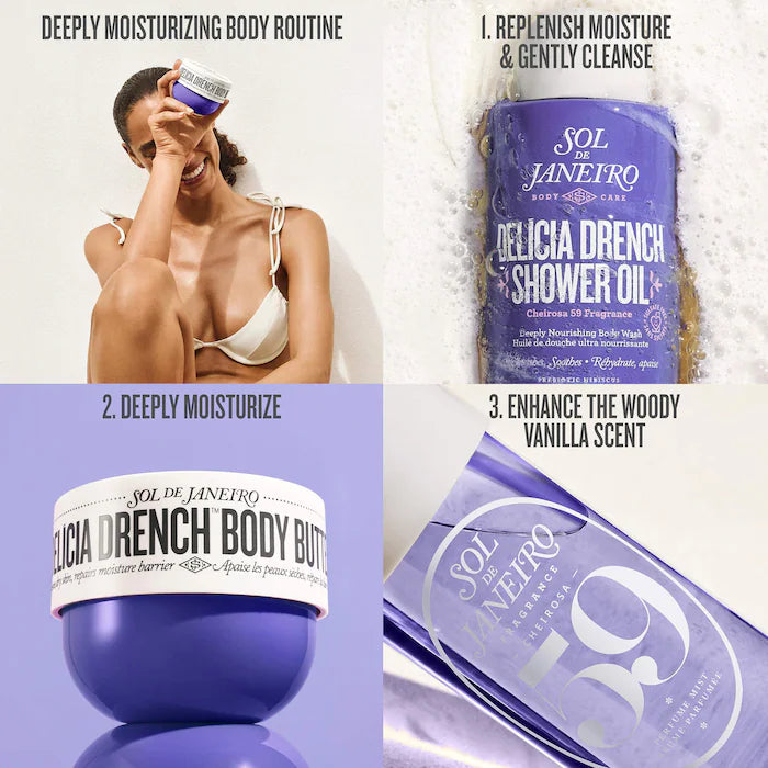 Sol de Janeiro 
Mini Delícia Drench™ Deeply Moisturizing Body Butter for Dry Skin 75ml