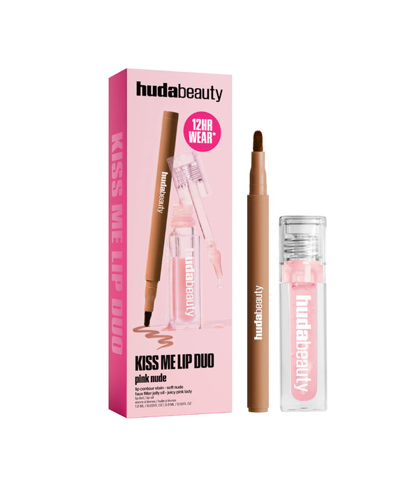 HUDA BEAUTY KISS ME LIP DUO SET – PINK NUDE